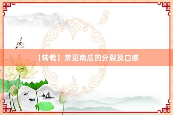 【转载】常见南瓜的分裂及口感