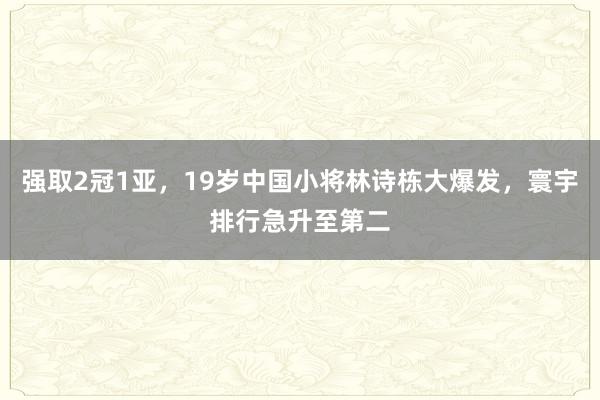 强取2冠1亚，19岁中国小将林诗栋大爆发，寰宇排行急升至第二