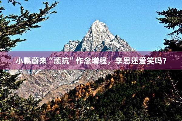 小鹏蔚来“顽抗”作念增程，李思还爱笑吗？