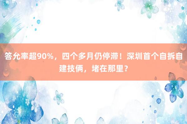 答允率超90%，四个多月仍停滞！深圳首个自拆自建技俩，堵在那里？